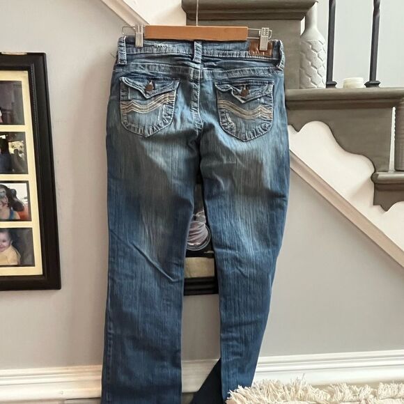 Underground Soul Distressed & Heavy Stitched Baby Bootcut Jeans sz 9 - Picture 4 of 6